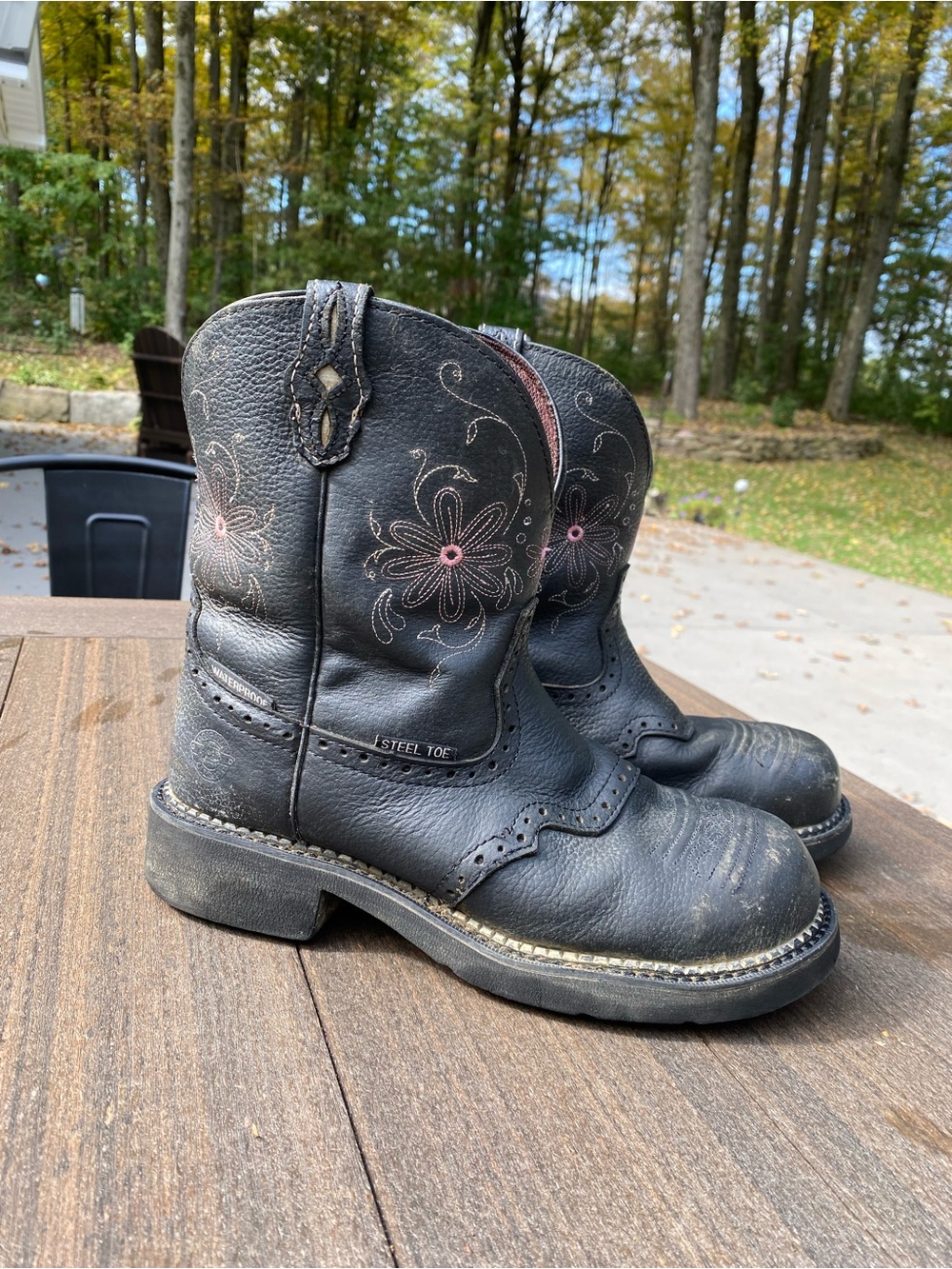Justin Gypsy Steel-Toe Black Woman’s Western Work Boots